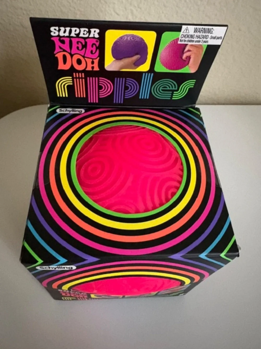Pink Super NeeDoh Ripples XL Textured Squishy Giant Squishy Sensory Toy